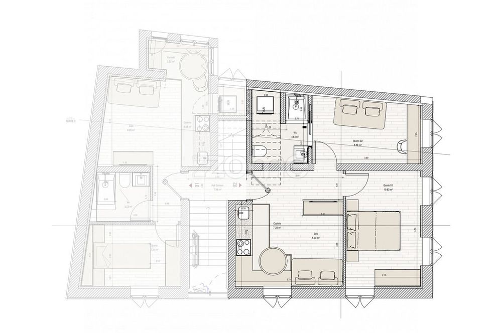 Apartamento T1+1 ao Campo 24 de Agosto, Bonfim, Porto