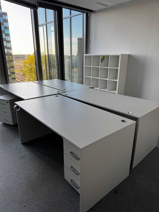 Biurko szare 160x80 biurka stół stoły do biur szkół domu