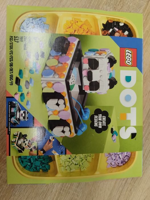 LEGO dots panda pojemnik pudełko szkatułka skrytka organizer