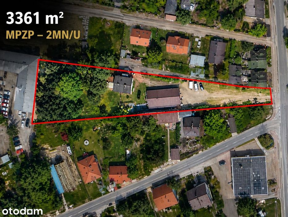 Działka 3361 m² | dom + hala | centrum miasta
