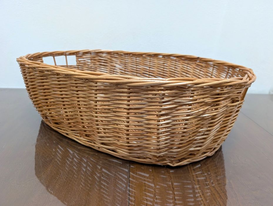 Aumüller Maksi Wiklinowy Kosz dla Psa Kota 70x46x18cm Legowisko Transporter dla Małych Psów i Kotów
