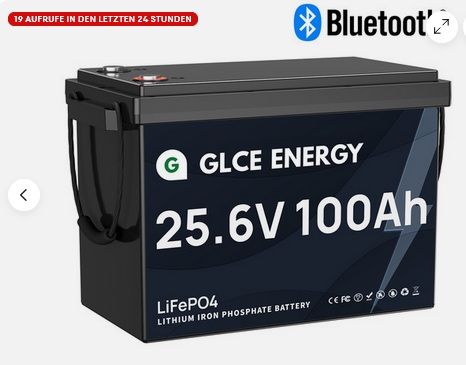 LifePo4 25.6V 100Ah BLUETOOTH літій-залізо-фосфатний акумулятор 2560W