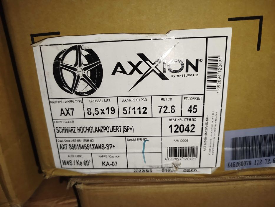 A373#Alufelgi Nowe 19" 5x112 Et45 Audi: A4 , A5, A6 , A7, Q2, Q3, Q5