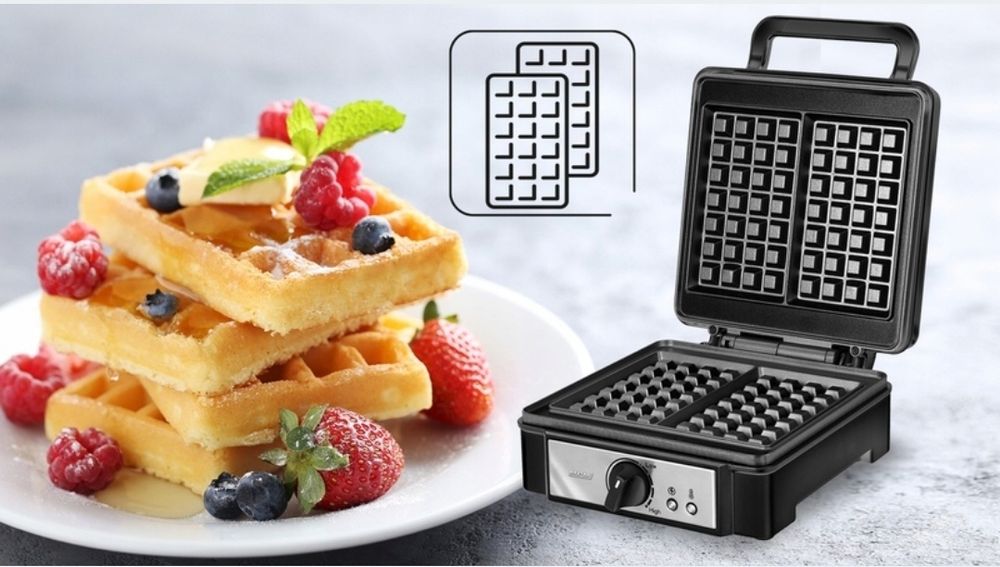 Mocna Gofrownica MPM Duże CHRUPIĄCE GOFRY 1400W