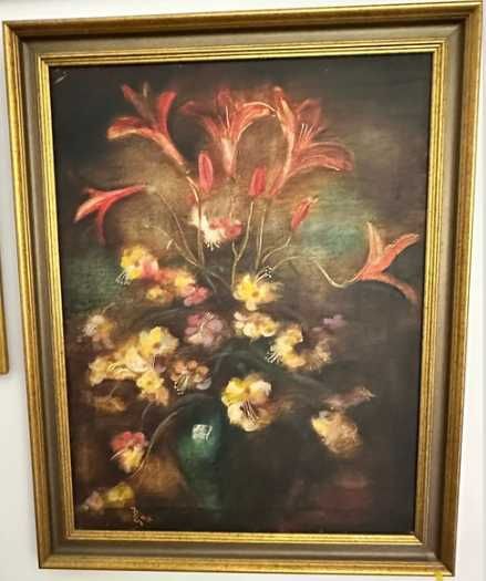 Quadro natureza viva, pintura óleo sobre tela