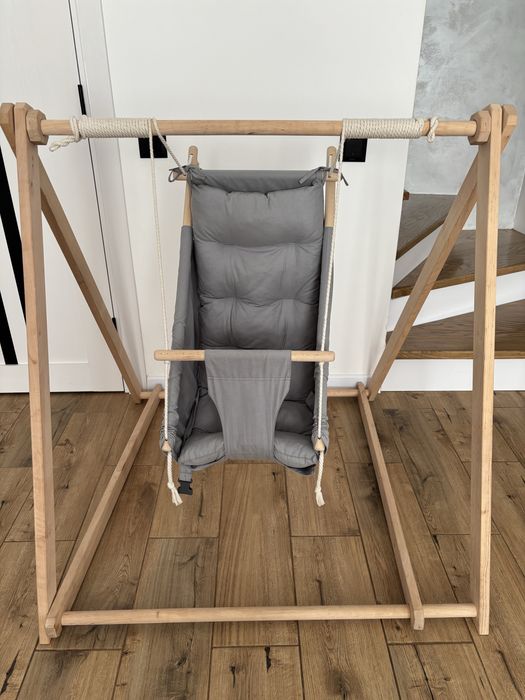 Деревяна гойдалка 2 в 1(стійка+гойдалка)