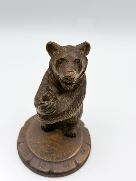 Escultura Urso Madeira Vintage