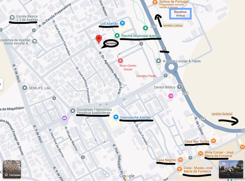 Terreno Urbano no centro de Azeitão