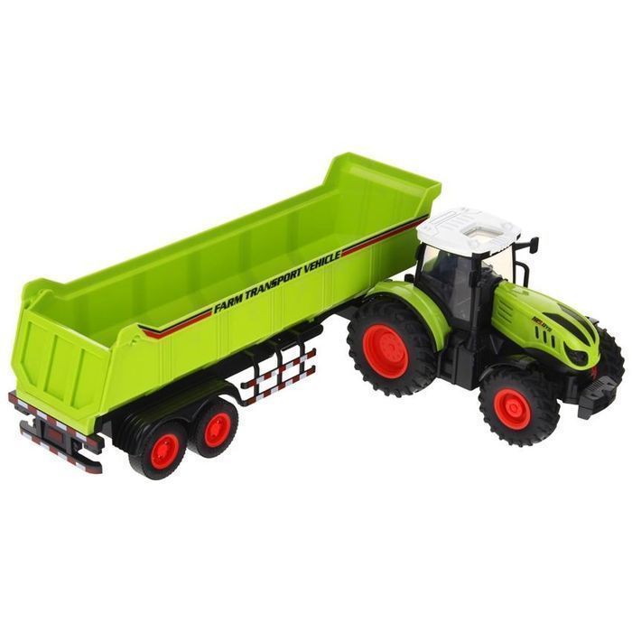 Traktor Zdalnie Sterowany Ciągnik z Przyczepą RC Pilot Światła