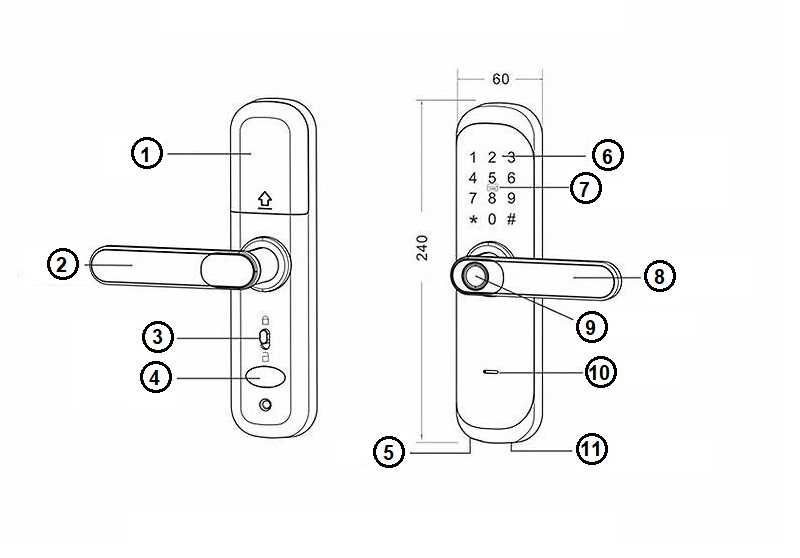 Elektroniczna Klamka Do Drzwi Kod+Wifi+Rfid