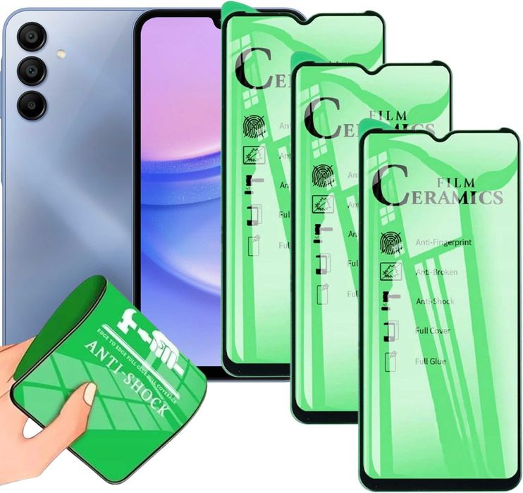 3x Szkło Hybrydowe Ceramiczne 9D do Samsung Galaxy A 15 4G / A15 5G