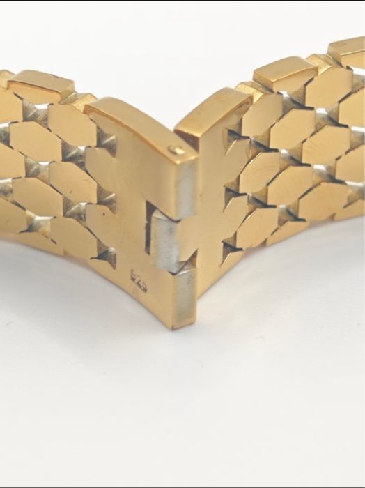 Bracelete  prata e Ouro 24k com 40g