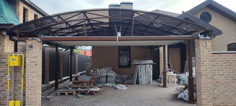 Навіс для авто. Металоконструкці.Огорожа. Хвіртка. Сходи. Перила .