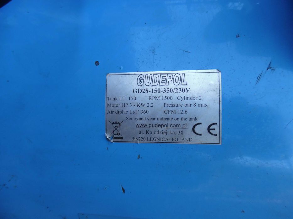 Kompresor dwutłokowy 230 V 100 litrów