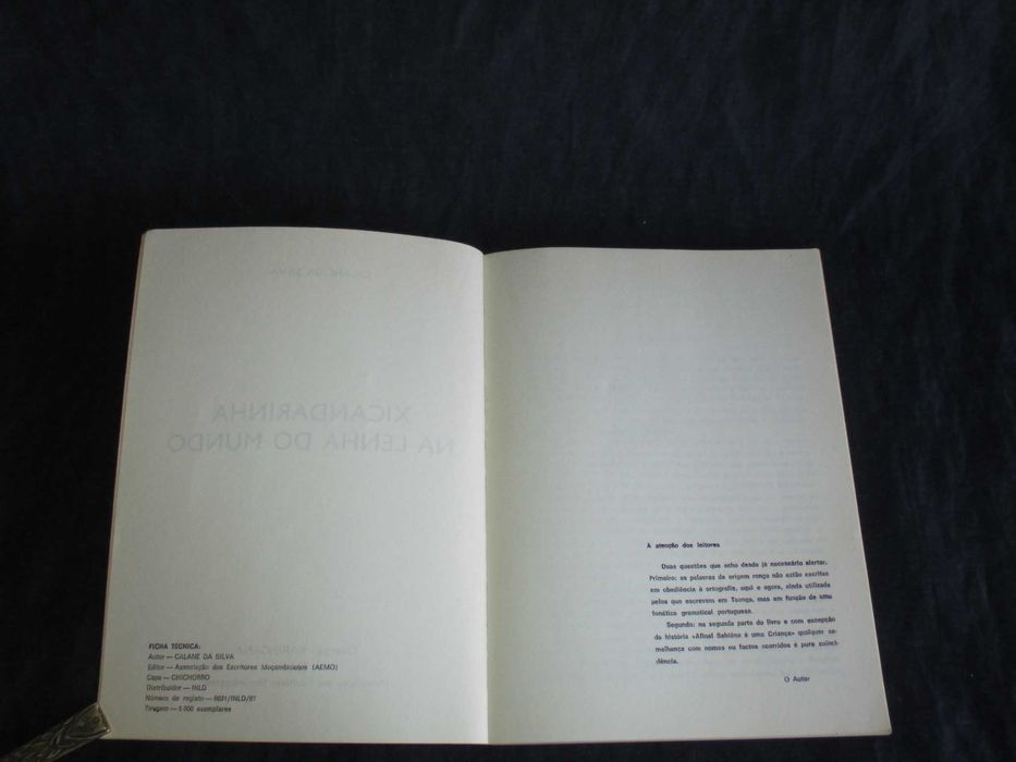 Livro Xicandarinha na Lenha do Mundo Calane da Silva