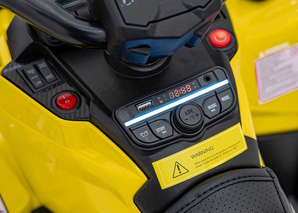 Quad na akumulator dla dzieci Can Am Outlander ATV z pilotem Żółty