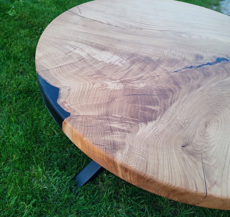 Monolit dębowy stolik kawowy  loft  żywica