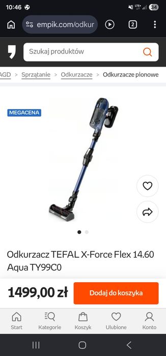 Odkurzacz tefal pionowy