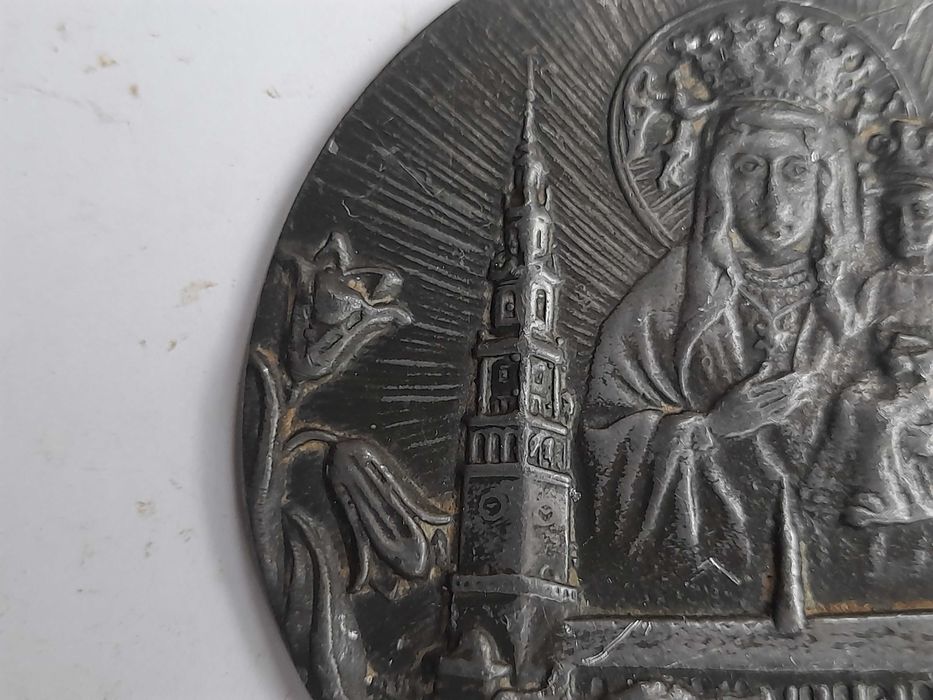 Stara przedwojenna plakieta Matka Boska Klasztor Jasnogórski (cynkal)