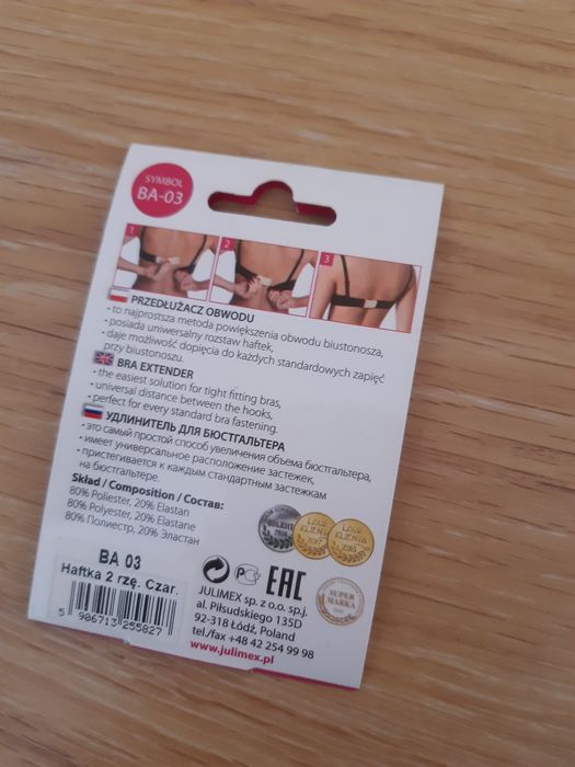 Przedłużacz do stanika czarny