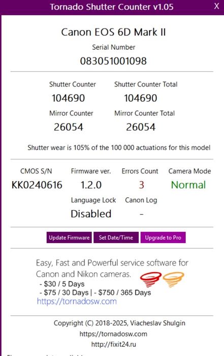 Canon eos 6d mark ii body