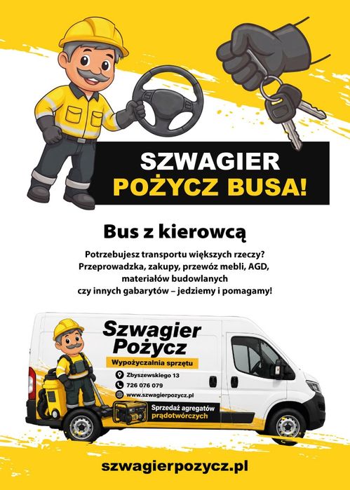 Transport busem / przeprowadzka / przewóz materiałów