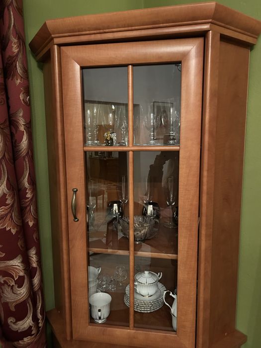 Komplet witryna narożna + komoda Black Red White kolekcja Kent