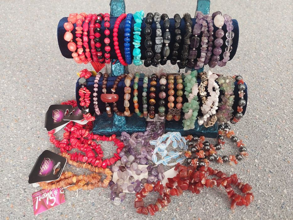 Натуральный камень минерал браслет ожерелье бусы нить лот набор шерл