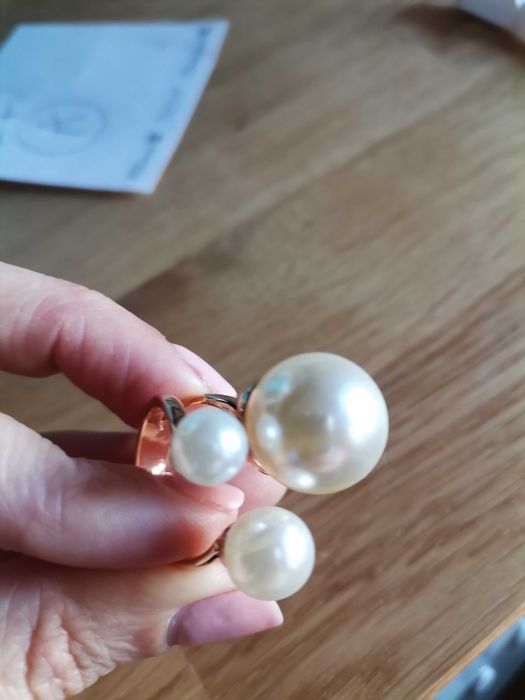 Anel dourado 3 Pérolas