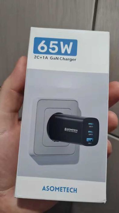 Зарядний пристрій до ноута ASOMETECH 65w/67w GaN USB PPS PD QC пишіть