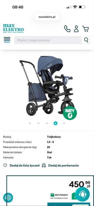 Rowerek trójkołowy Lionelo Tris 2w1 Obracany 18 m+