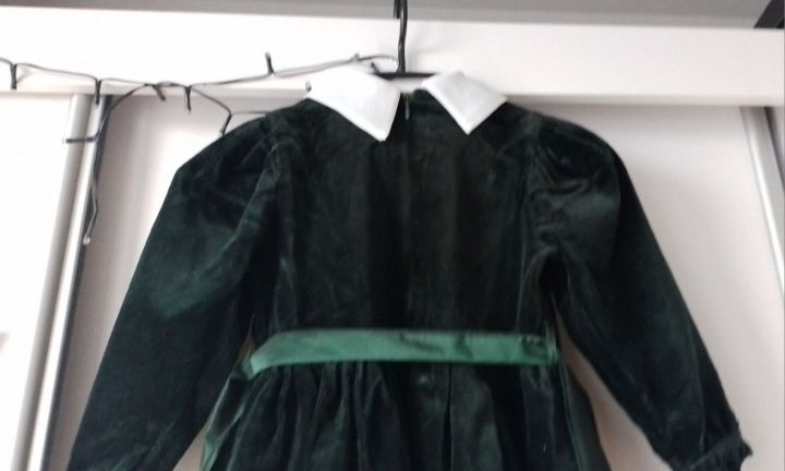 Sukienka ala welur kołnierzyk rozm.98