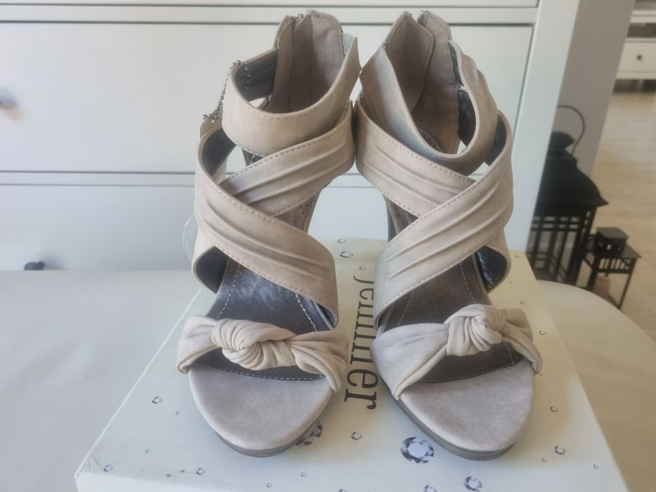 Nowe Eleganckie sandały na obcasie, ślub, wesele roz.38 Jennifer