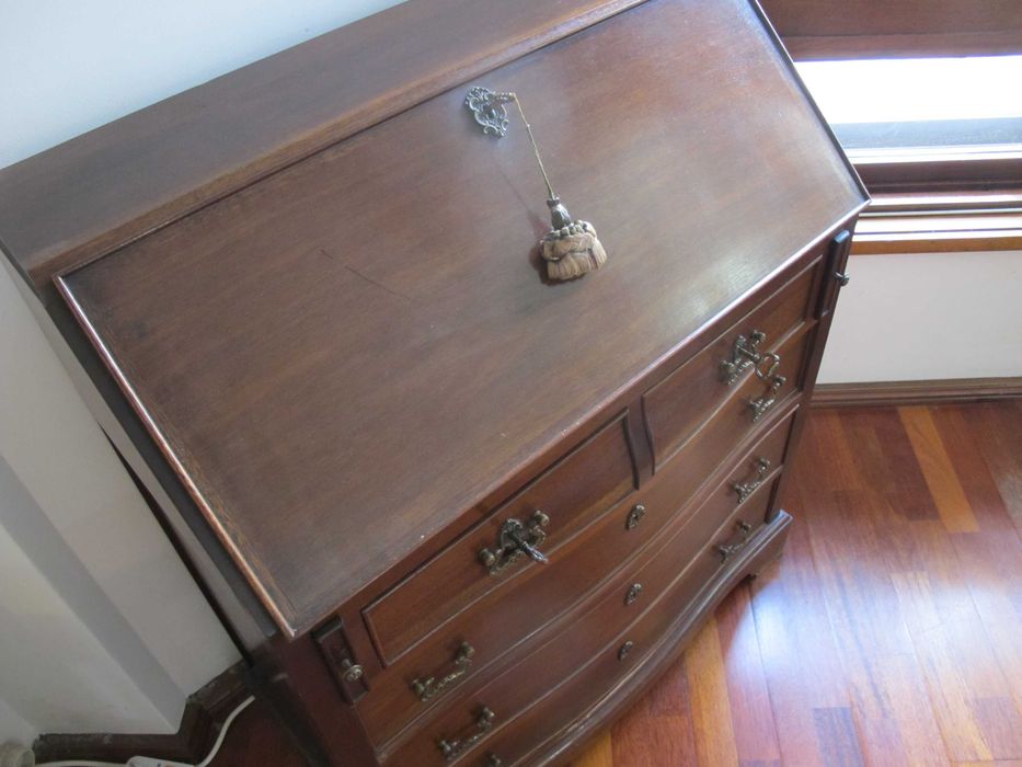 Antique Desk / Writing Desk with Metal Fittings