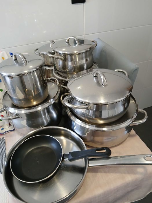 Conjunto Tachos Aço Inoxidável pouco usados
