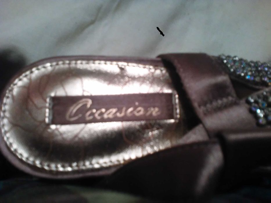 oryginalne! buty szpilki  satynowe- cyrkonie (wesele) 6,5-39/40
