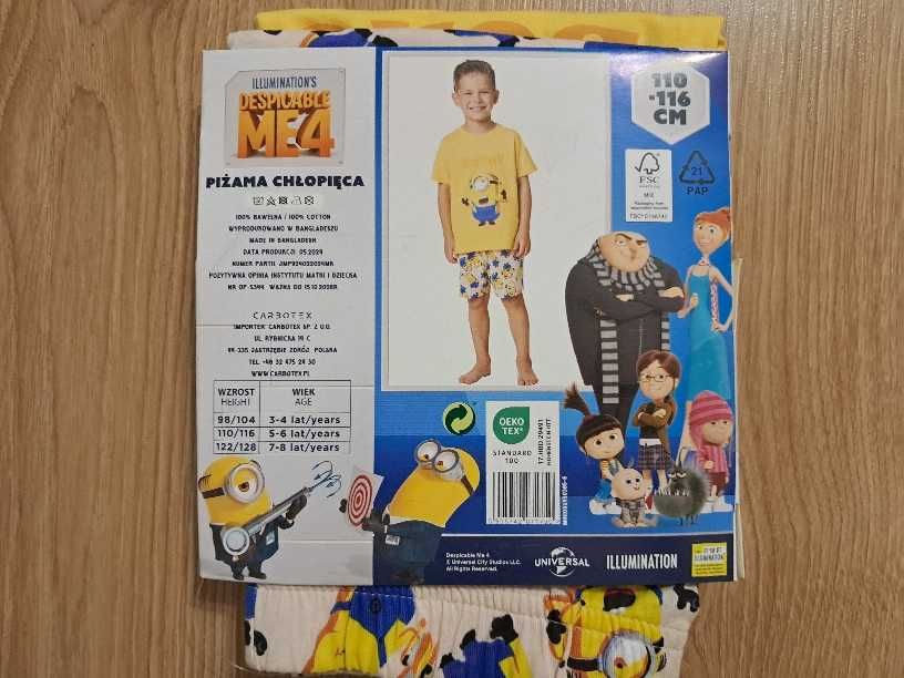 Piżama chłopięca MINIONKI 110-116 nowa