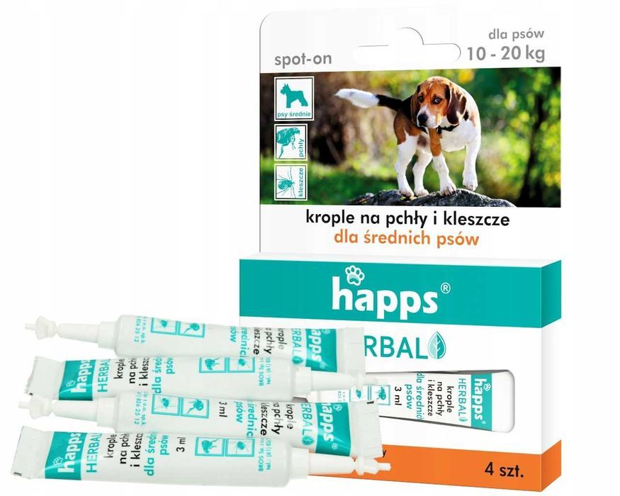 Krople na pchły i kleszcze dla psów Happs (10-20kg)