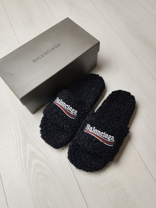Balenciaga Fur Slides | Тапочки Баленсіага
