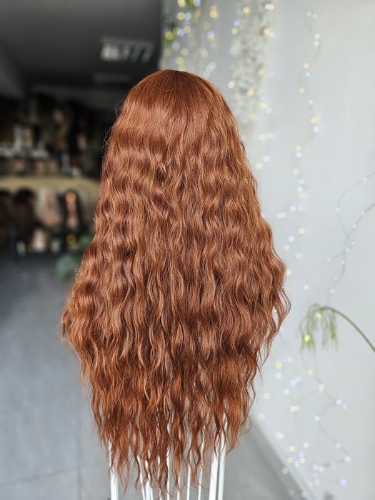 Peruka premium Galicja naturlane rude fale lacefront
