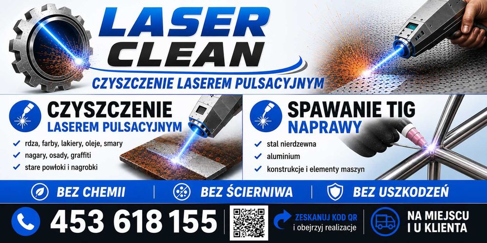 Czyszczenie laserem pulsacyjnym i spawanie TIG