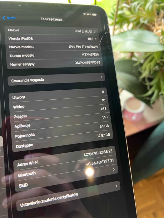 Ipad 11 Pro 2018 64gb 120hz A1980