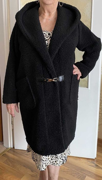 Bukla XXL oversize czarny płaszcz kurtka
