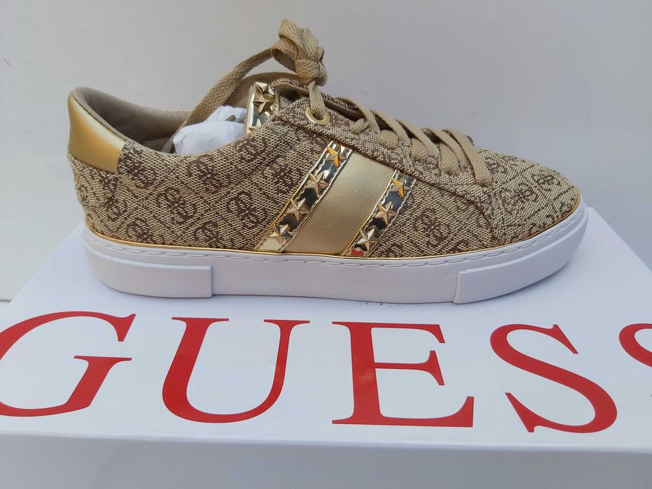 NOWE buty złote sneakersy GUESS trampki tenisówki rozmiar 36