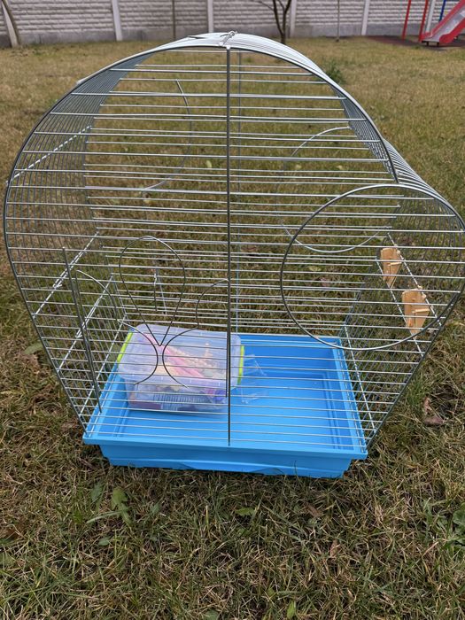 Велика цинкова клітка для папуги, птахів з повним комплектом в середин
