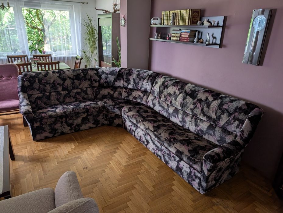 Kanapa rogowa wzór retro 250x200cm