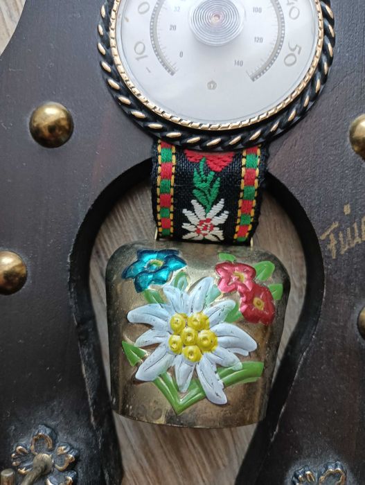 Vintage termometr ścienny podkowa FLUELAPASS Alpy