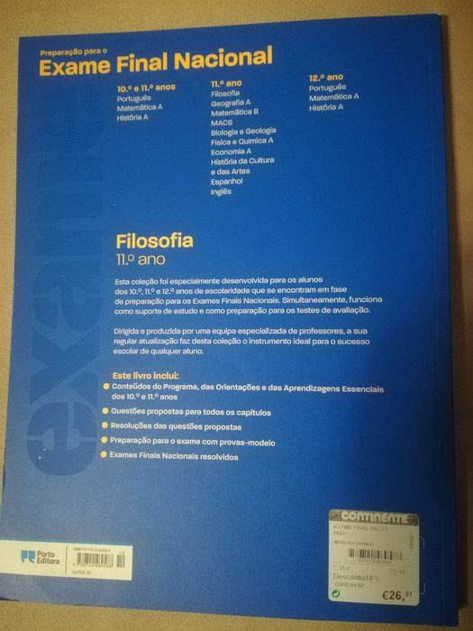 Manuais de filosofia 11° ano e exame