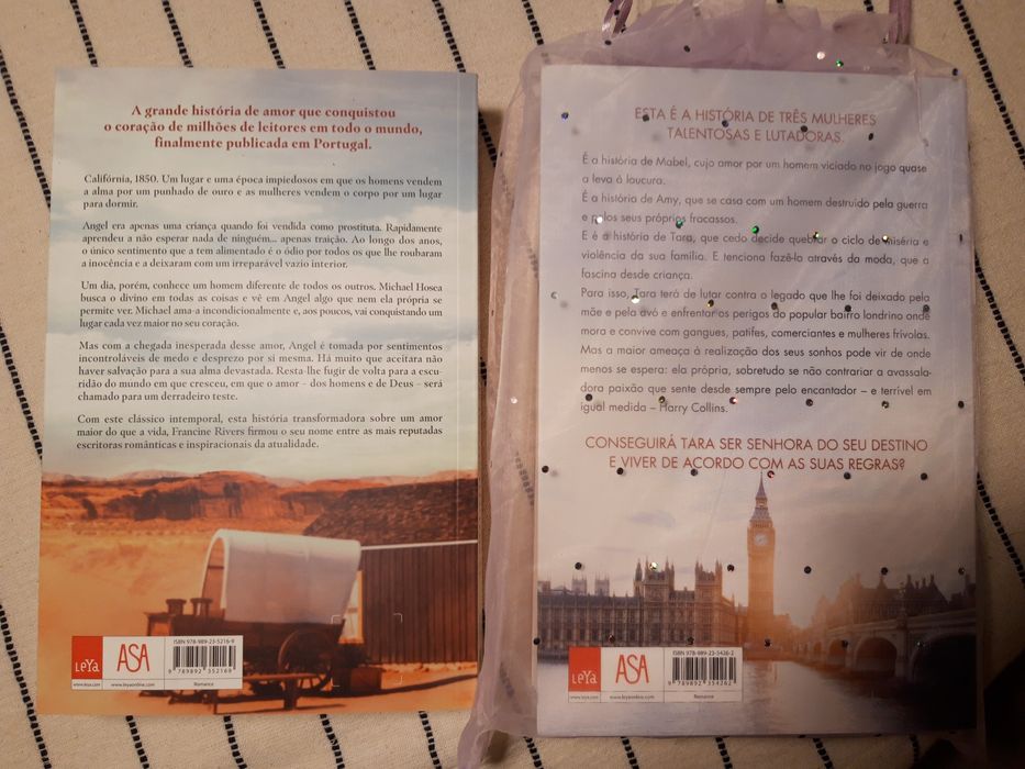 4 livros: Francine Rivers, Lesley Pearse, M. L. Rio, Joanne Harris