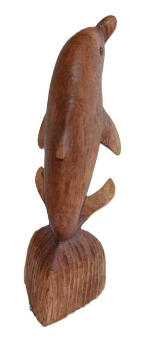 Estatueta em madeira maciça - Golfinho